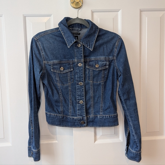 SOLD---Vintage Gap Womens Fitted Y2K Stretch Denim Jean Jacket XS - Picture 1 of 9